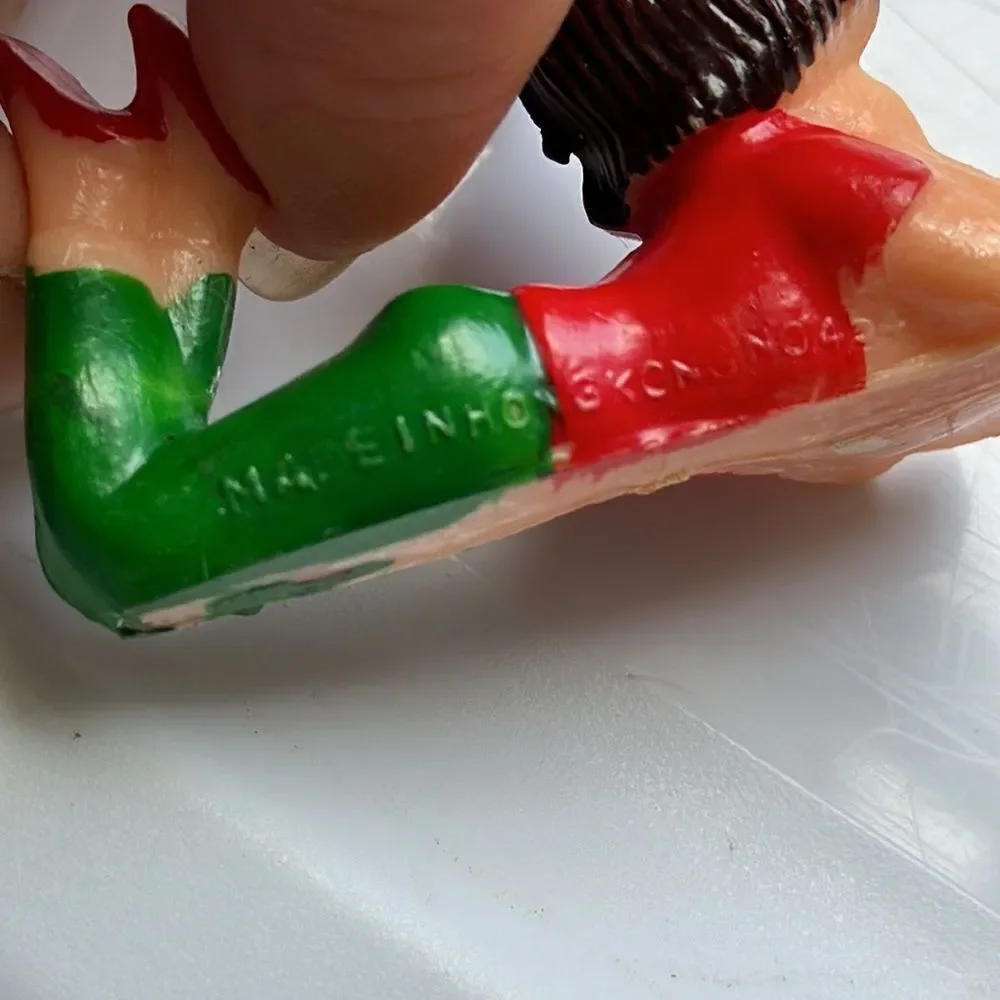 Two Vtg mid century hard plastic‎ boy & girl figures  on the phone cake toppers